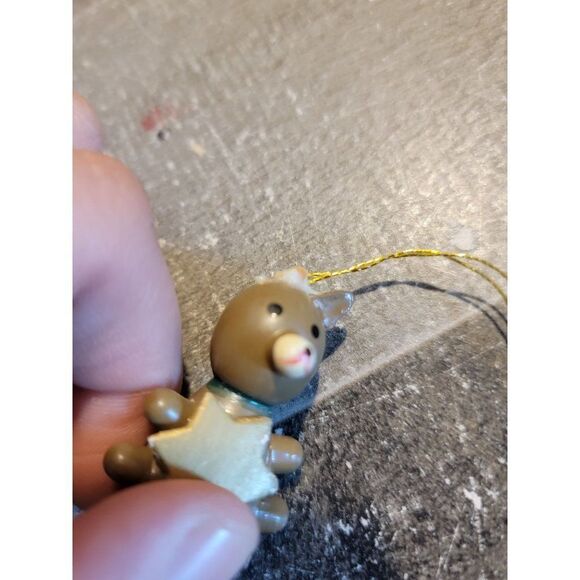 Vintage wooden AS IS Teddy Bear Star of David ornament Xmas decor - Picture 5 of 5